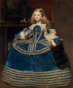 Retrato da infanta Margarida em azul 1659 Fruto do segundo casamento de Felipe IV, a princesa ajudou a tornar o ambiente da corte mais alegre (Foto: Divulgação)