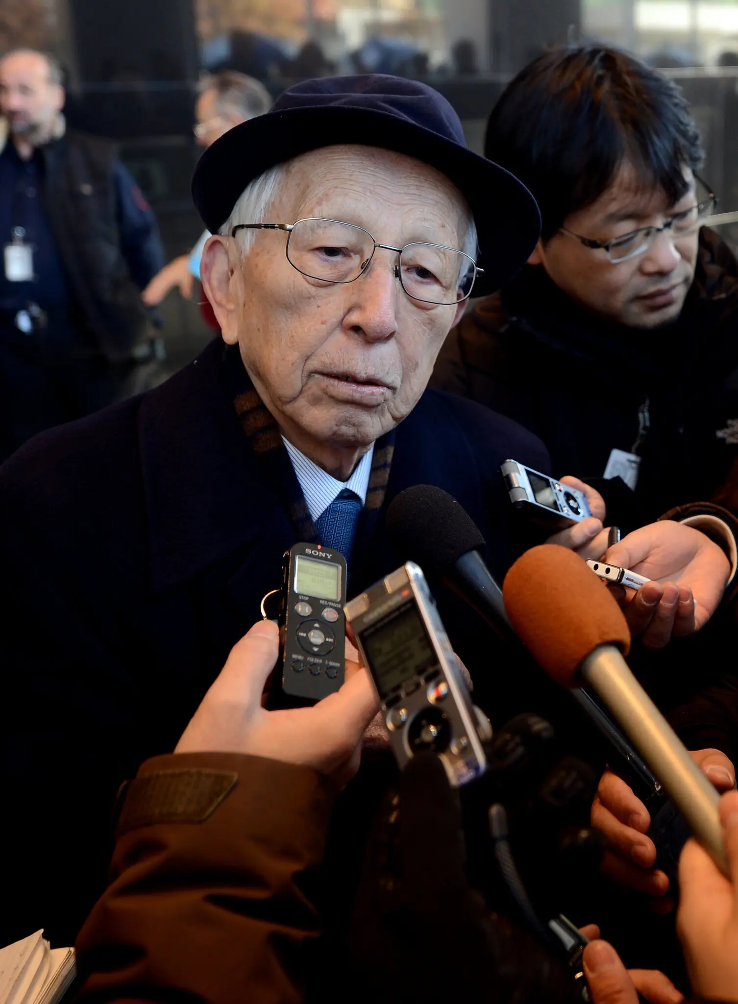 Sr. Maki na inauguração do 4 World Trade Center em Lower Manhattan em novembro de 2013.Crédito...Agência Cem Ozdel/Anadolu, via Getty Images