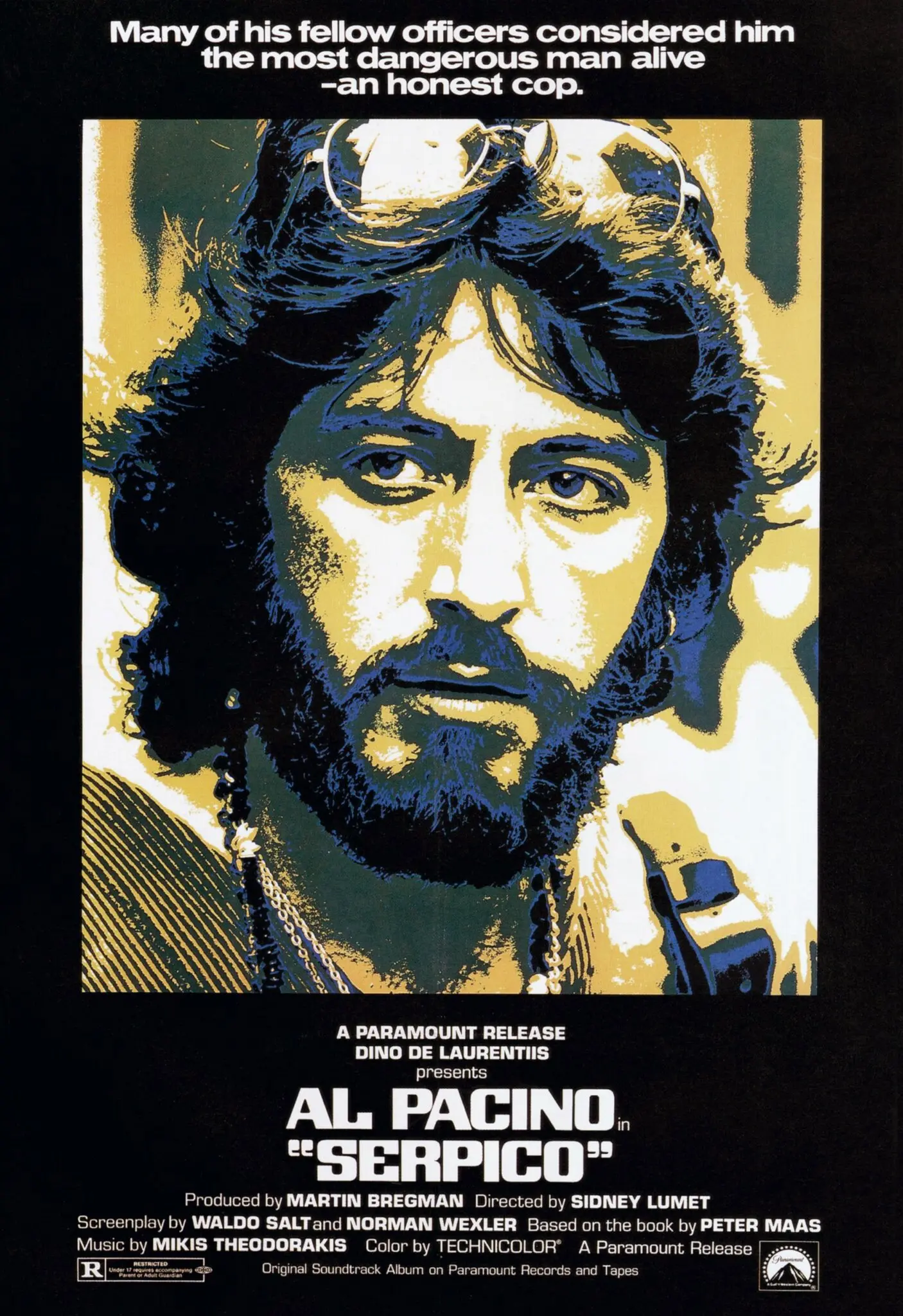 O trabalho investigativo do Sr. Burnham inspirou o livro “Serpico” e o filme de 1973 de mesmo nome, estrelado por Al Pacino. O Sr. Burnham foi convidado a colaborar no livro, mas ele recusou.Crédito...Paramount, via LMPC/Getty Images