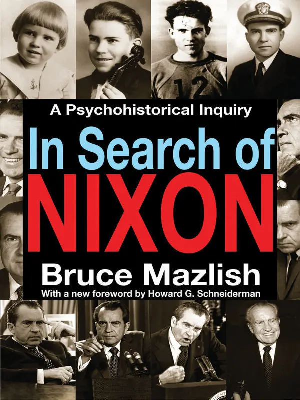 “Nixon é um homem dividido entre a aversão de sua mãe à guerra e a forte competitividade de seu pai”, escreveu o professor Mazlish no livro. Crédito...Editores de transações