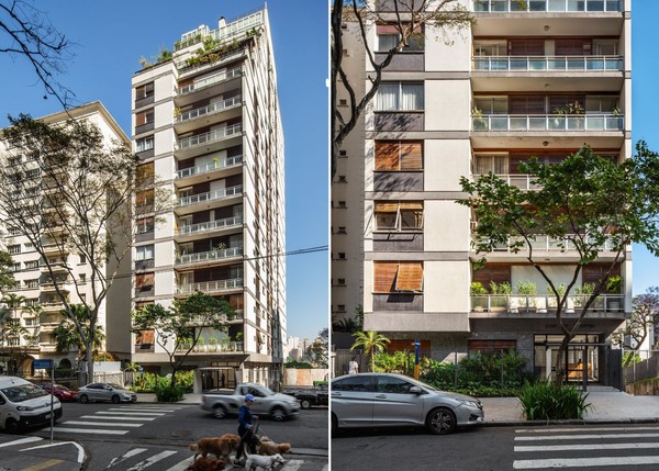 O Edifício Chopin, projetado por Lucjan Korngold em 1960, segue altamente desejado no mercado imobiliário de Higienópolis. O térreo recentemente passou por reforma comandada pelos arquitetos Rosário Pinho e André Scarpa — Foto: André Scarpa/Divulgação